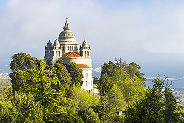 Europe, Portugal, Viana do Castelo. Sanctuary of the Sacred Heart on the Monte de Luzia, Mount of Saint Lucy.