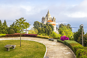 Europe, Portugal, Viana do Castelo. Sanctuary of the Sacred Heart on the Monte de Luzia, Mount of Saint Lucy.