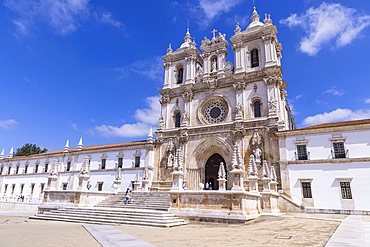 Europe, Portugal, Alcobaca. April 14, 2022. The Alcobaca Monastery, a UNESCO World Heritage Site.