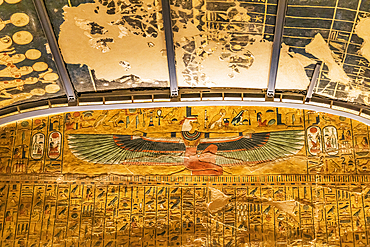 Valley of the Kings, Luxor, Egypt. February 26, 2022. Interior of the Tombs of Ramses VI in the Valley of the Kings at Luxor.