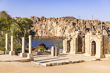 Agilkia Island, Aswan, Egypt. Ruins of Philae Temple, a UNESCO World Heritage Site.