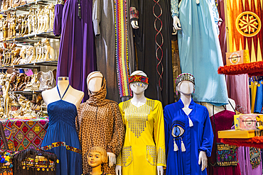 Cairo, Egypt. February 18, 2022. Mannequins outside a clothing store on El Moez street in Old Cairo.