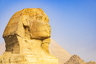 Giza, Cairo, Egypt. The Great Sphinx at the Great Pyramid complex in Giza.