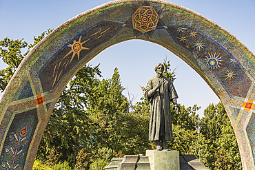 Dushanbe, Tajikistan. August 11, 2021. Monument to the poet Muhammad Rudaki, in Rudaki Park. Editorial Use Only