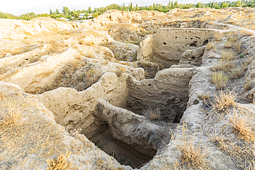Panjakent, Sughd Province, Tajikistan. Ruins on the ancient city of Panjakent.