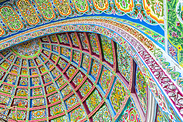 Khujand, Sughd Province, Tajikistan. Decorative ceiling on a building in Khujand.