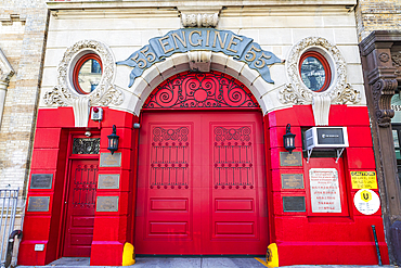 Chinatown, Manhattan, New York City, New York, USA. November 3, 2021. New York Fire Department Engine 55.