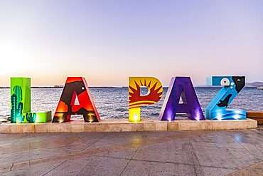 La Paz, Baja California Sur, Mexico. November 11, 2021. Public art on the shore in La Paz.