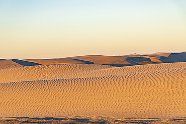 Guerro Negro, Mulege, Baja California Sur, Mexico. Sand dunes at sunset along the western coast of the Baja peninsula.