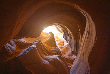 The Upper Antelope Canyon on a sunny summer day, Page, Arizona, United States of America, North America