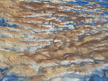 Aerial abstract view taken by drone of desert area near to Big Water during a sunny summer day, Utah, United States of America, North America