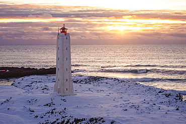 Malarrif Lighthouse, Hellnar, Snaefellsbaer, Iceland, Polar Regions