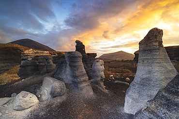 Stratified City at sunrise,Las Palmas, Lanzarote, Canary Islands, Macaronesia, Spain, Western Europe