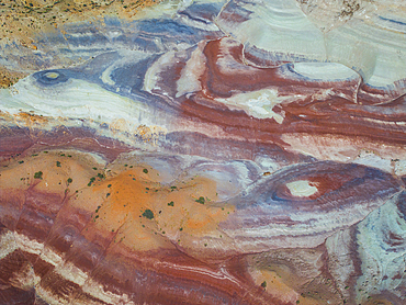 Aerial view taken by drone of desert area near Capitol Reef National Park on a summer day, Hanksville, Utah, United States of America