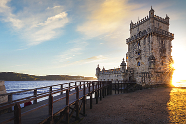 Belem Tower during sunset, Restelo, Belem, Lisbon, Portugal, Iberian peninsula, Western Europe