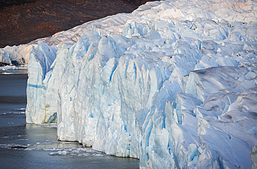 Details of the massive Glacier front of Perito Moreno, El Calafate, Parque Nacional Los Glaciares, Santa Cruz, Patagonia Argentina, Argentina, South America