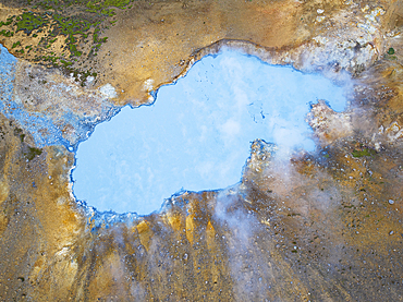 Aerial abstract view of the geothermal area near to Icleandic southern coast, Iceland, Polar Regions