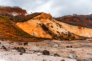 Hell Valley at Shikotsu-Toya National Park, Noboribetsu, Hokkaido, Japan, Asia