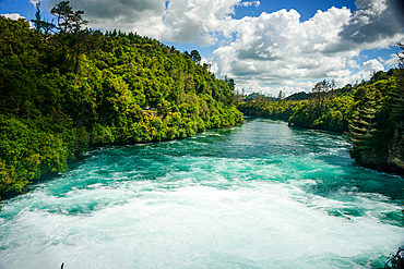 view down the huka falls, Taupo, New Zealand