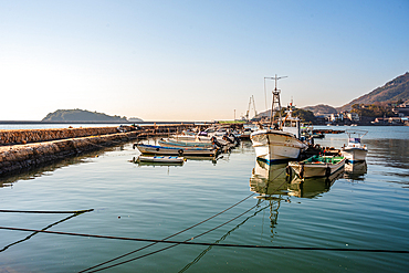 Fishing boats in the Sea of Japan, Tomonoura, Honshu, Japan, Asia