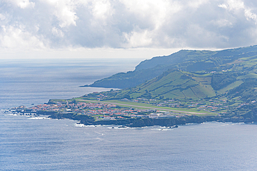 Aerial view of Santa Cruz das Flores Azores Portugal