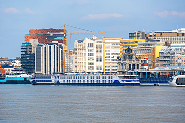 Modern and traditional Belgian architecture on skyline, Antwerp, Belgium, Europe