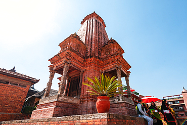 Close up view of Siddhi Vatsala Temple in Durbar Square, the main square in the historical town of Bhaktapur,UNESCO World Heritage Site, Kathmandu Valley, Nepal, Asia