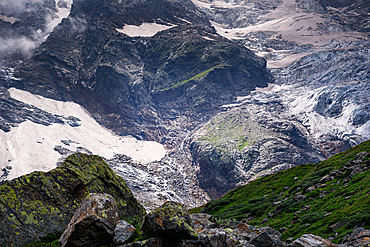 Monte Rosa, Dufourspitze in Italy Alps.