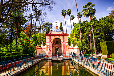 Garden of Alcazar of Sevilla, Spain in Spring