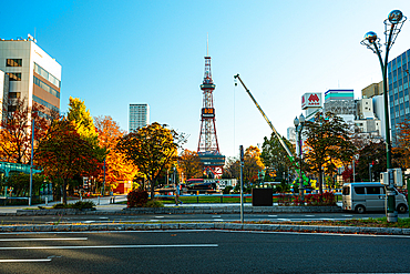 Sapporo Tower streets and parks, Sapporo, Hokkaido, Japan, Asia