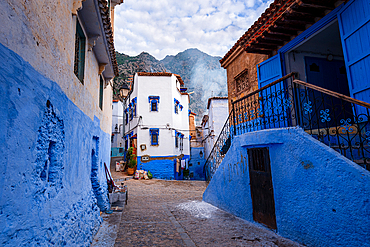 Typical blue houses of the Medina of Chefchaouen (The Blue City), Morocco