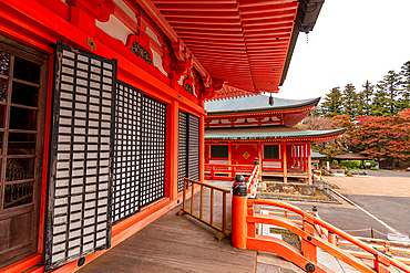 Enryakuji Temple of Mount Hiei. Japan Sacred mountain near Kyoto and Lake Biwa