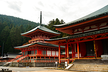 Enryakuji Temple of Mount Hiei. Japan Sacred mountain near Kyoto and Lake Biwa. Amida-do hall