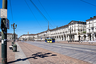 View of Piazza Vittorio Veneto (Piazza Vittorio), a square in the center of Turin, Piedmont, Italy, Europe