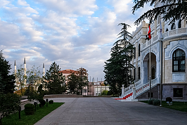 Detail of the State Art and Sculpture Museum, opened in 1930 on direction of Mustafa Kemal Ataturk, a museum dedicated to fine arts and sculpture, Ankara, Anatolia, Turkey, Eurasia