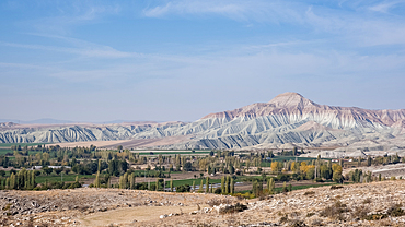 View of Nallıhan's Colorful Mountains from Davutoglan, a neighborhood in the district of Nallıhan, Ankara Province, Anatolia, Turkey, Eurasia