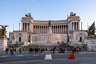 Architectural detail of the Victor Emmanuel II National Monument, UNESCO World Heritage Site, built between 1885 and 1935 to honour Victor Emmanuel II, the first king of a unified Italy, Rome, Lazio, Italy, Europe