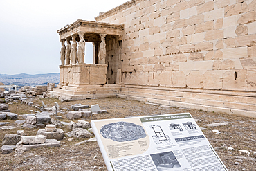 Detail of the Erechtheion (Temple of Athena Polias), an ancient Greek Ionic temple on the north side of the Acropolis, UNESCO World Heritage Site, Athens, Greece, Europe