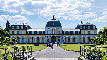 View of the facade of Poppelsdorf Palace a Baroque building located in the Poppelsdorf district of Bonn, western Germany, which is now part of the University of Bonn.