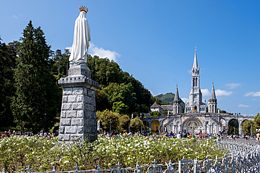 Sanctuary of Our Lady of Lourdes, a Catholic Marian shrine and pilgrimage site, Lourdes, Hautes-Pyrenees, Occitanie, France