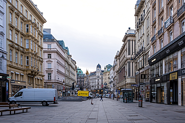 Vienna, Austria – Architectural detail of the Graben, one of the most famous squares in Vienna's first district, the city center.