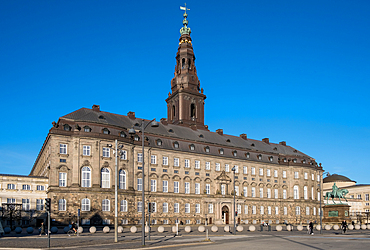 Copenhagen, Denmark – View of Christiansborg Palace, home to Denmark’s Parliament, Supreme Court, and Royal Reception Rooms, symbolizing centuries of political and royal power.