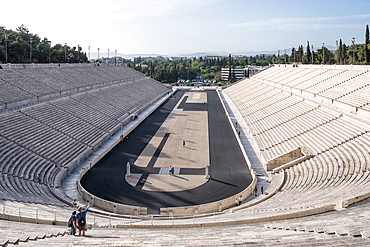 Athens, Greece – View of the Panathenaic Stadium (Kallimarmaro), the historic all-marble venue of the first modern Olympic Games held in 1896.