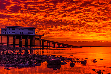 Sunrise from Roa Island, Rampside, Cumbrian Coast, Cumbria, England, United Kingdom, Europe