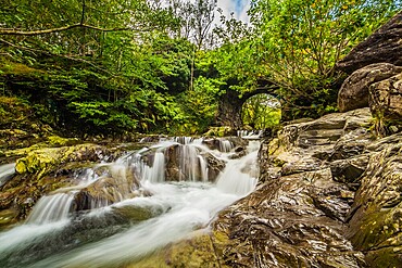 View towards Church Beck which runs down the Coppermines Valley into Coniston Water, Lake District National Park, UNESCO World Heritage Site, Cumbria, England, United Kingdom, Europe