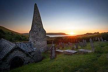 St. Enodoc Churcch and Daymer Bay, Cornwall, England, United Kingdom, Europe