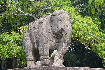 Sculpture of an elephant in the campus of Konark Sun Temple UNESCO World Heritage site Bhubaneswar Odisha India