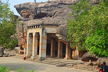 Hathi Gumpha Cave No 14 at Udayagiri and Khandagiri hills located in the outskirt of Bhubaneswar capital of Odisha these caves were built around 1st and 2nd century BC during the reign of King Kharavela of Kalinga dynasty for the abode of Jain ascetics.