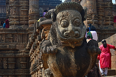 Decorative Motif,Gaja-Simha motif odishan art at Konark Sun Temple Konark Bhubaneswar India.