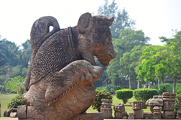 Decorative Motif,Gaja-Simha motif odishan art at Konark Sun Temple Konark Bhubaneswar India.